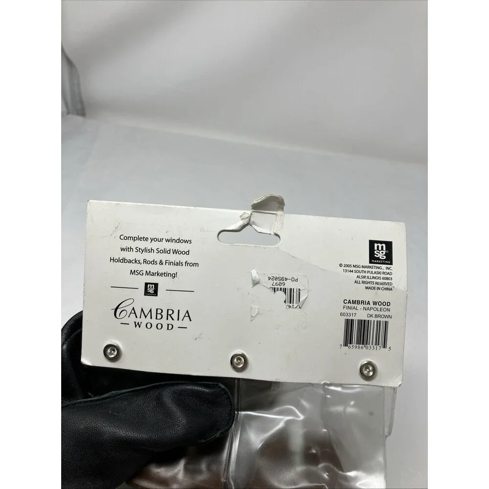Bed Bath & Beyond set 2  Wood Tone Finials Square Screw Ends Brand New
